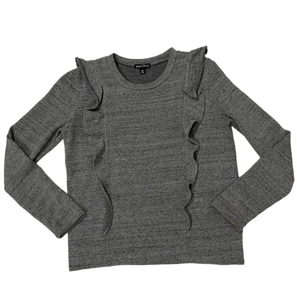 J. Crew Mercantile Ruffle Trimmed Pullover - Gray - XS - Picture 1 of 12